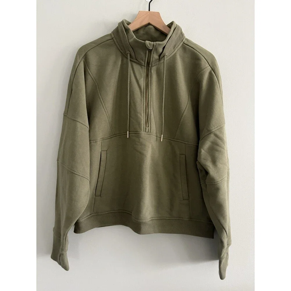 Avia 1/4 Zip Mock Neck Sweatshirt Workout Athleisure Womens XXXL (22) Green - Picture 1 of 6